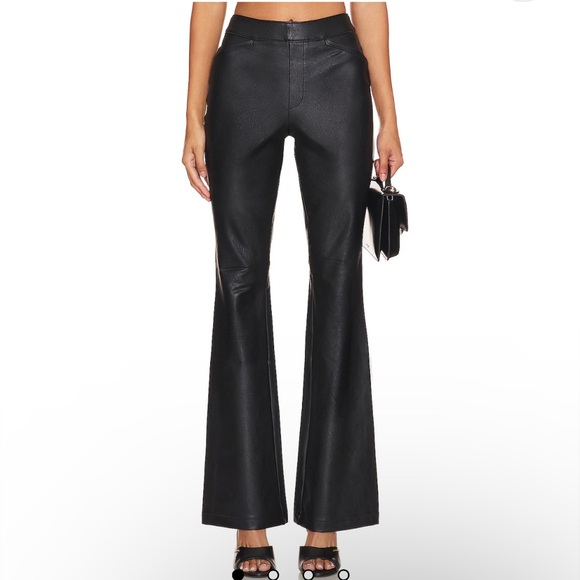 Aritzia Pants - NWOT Spanx flare pants faux leather luxe black small S